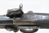 ENGRAVED Antique CHARLES OSBORNE Superposed .38 Caliber PERCUSSION Pistol LONDON Double SWIVEL BARREL Pocket Pistol - 9 of 19