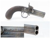 ENGRAVED Antique CHARLES OSBORNE Superposed .38 Caliber PERCUSSION Pistol LONDON Double SWIVEL BARREL Pocket Pistol - 1 of 19
