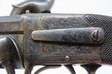 ENGRAVED Antique CHARLES OSBORNE Superposed .38 Caliber PERCUSSION Pistol LONDON Double SWIVEL BARREL Pocket Pistol - 15 of 19