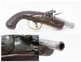 Early 1700s W. BRAZIER Marked Antique .46 Caliber FLINTLOCK Pocket Pistol18th Century Cannon Barrel SELF DEFENSE Pistol