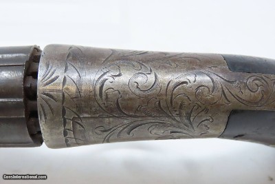 Antique BLUNT & SYMS Style .31 Caliber PERCUSSION Underhammer PEPPERBOXEngraved, Underhammer, Ring Trigger 6-Shot Revolver - Image 7 of 16