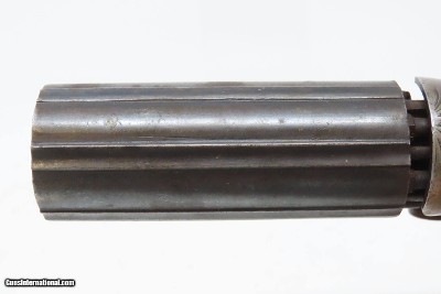 Antique BLUNT & SYMS Style .31 Caliber PERCUSSION Underhammer PEPPERBOXEngraved, Underhammer, Ring Trigger 6-Shot Revolver - Image 8 of 16