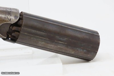 Antique BLUNT & SYMS Style .31 Caliber PERCUSSION Underhammer PEPPERBOXEngraved, Underhammer, Ring Trigger 6-Shot Revolver - Image 16 of 16