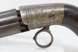 Antique BLUNT & SYMS Style .31 Caliber PERCUSSION Underhammer PEPPERBOX
Engraved, Underhammer, Ring Trigger 6-Shot Revolver - 4 of 16
