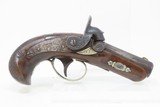 Antique HENRY DERINGER c. 1850s .41 CALIBER Percussion Pistol ENGRAVED Henry Deringer’s Famous Pocket Pistol - 2 of 17