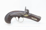 c1850s Antique HENRY DERINGER .40 CALIBER Percussion BELT Pistol ENGRAVEDHenry Deringer of Philadelphia Famous Pocket Pistol - 2 of 17