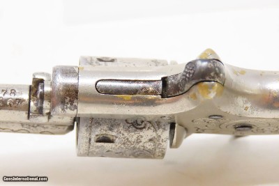 ENGRAVED Antique COLT “Open Top”.22 Cal. RF POCKET Revolver with PEARL GRIP Colt’s Answer to Smith & Wesson’s No. 1 Revolver - Image 12 of 18