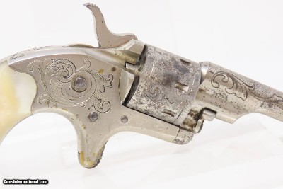 ENGRAVED Antique COLT “Open Top”.22 Cal. RF POCKET Revolver with PEARL GRIP Colt’s Answer to Smith & Wesson’s No. 1 Revolver - Image 17 of 18