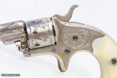 ENGRAVED Antique COLT “Open Top”.22 Cal. RF POCKET Revolver with PEARL GRIP Colt’s Answer to Smith & Wesson’s No. 1 Revolver - Image 4 of 18