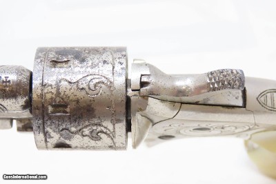 ENGRAVED Antique COLT “Open Top”.22 Cal. RF POCKET Revolver with PEARL GRIP Colt’s Answer to Smith & Wesson’s No. 1 Revolver - Image 7 of 18