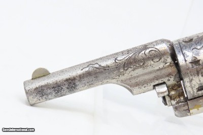 ENGRAVED Antique COLT “Open Top”.22 Cal. RF POCKET Revolver with PEARL GRIP Colt’s Answer to Smith & Wesson’s No. 1 Revolver - Image 5 of 18