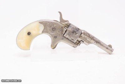 ENGRAVED Antique COLT “Open Top”.22 Cal. RF POCKET Revolver with PEARL GRIP Colt’s Answer to Smith & Wesson’s No. 1 Revolver - Image 15 of 18