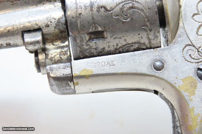 ENGRAVED Antique COLT “Open Top”.22 Cal. RF POCKET Revolver with PEARL GRIP Colt’s Answer to Smith & Wesson’s No. 1 Revolver - Image 10 of 18