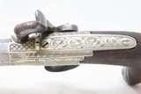 Antique 1850s ENGRAVED Liege Proofed SIDE HAMMER Percussion POCKET Pistol
LONDON Marked Self-defense BELT Pistol - 8 of 18