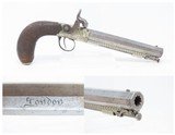 Antique 1850s ENGRAVED Liege Proofed SIDE HAMMER Percussion POCKET Pistol
LONDON Marked Self-defense BELT Pistol - 1 of 18