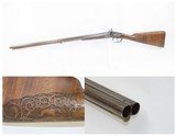 Antique FRENCH LeMAIRE Percussion 12 g. Double Barrel RELIEF CARVED Shotgun ENGRAVED Side by Side Double Barrel Fowling Gun - 1 of 22