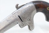 Antique NATIONAL ARMS No. 2 .41 Cal. RF DERINGER w/RARE 2-Inch Barrel CASED Nicely Engraved NICKEL Pre-Colt Pistol - 7 of 20