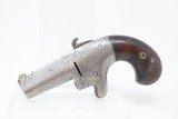 Antique NATIONAL ARMS No. 2 .41 Cal. RF DERINGER w/RARE 2-Inch Barrel CASED Nicely Engraved NICKEL Pre-Colt Pistol - 5 of 20