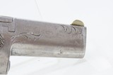 Antique NATIONAL ARMS No. 2 .41 Cal. RF DERINGER w/RARE 2-Inch Barrel CASED Nicely Engraved NICKEL Pre-Colt Pistol - 20 of 20