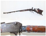 MARTINI Action German ZIMMERSTUTZEN Precision 4mm Parlor/Target Rifle C&RPANEL SCENE ENGRAVED with CARVED STOCK - 1 of 19