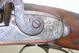 ENGRAVED Antique FRENCH Double Barrel SxS GOLD INLAID Percussion Shotgun
CANONS de LECLERC, DETAILED GAME SCENE ENGRAVED - 7 of 23