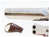 NICKEL, BLUE & IVORY REMINGTON Double DERINGER .41 Cal. Rimfire PISTOL C&RWith Period Leather Holster! Fine Condition!