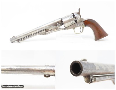 PERIOD NICKEL Antique COLT Model 1860 ARMY .44 Caliber Percussion REVOLVER
c1868 Post-Civil War Revolver Wild West