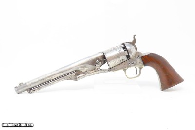 PERIOD NICKEL Antique COLT Model 1860 ARMY .44 Caliber Percussion REVOLVERc1868 Post-Civil War Revolver Wild West - Image 2 of 21