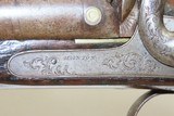 ENGRAVED Antique MANTON Percussion DOUBLE BARREL 14 Bore SxS HAMMER Shotgun Mid-19th Century European Side by Side - 6 of 21