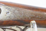 ENGRAVED Antique FRENCH Back Action BERINGER Double Barrel 12 g SxS SHOTGUN Mid-1800 12 Gauge Fowling Piece - 6 of 19