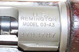 WORLD WAR II US Remington M1903A3 BOLT ACTION .30-06 Springfield C&R Rifle
Made in 1943 with FLAMING BOMB Marked Barrel - 9 of 19