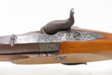ENGRAVED Antique GORCKE .50 Caliber Long Barreled Pistol PERCUSSION Rifled
Mid-19th Century Germanic Piece with Horn Tipped Stock - 10 of 18