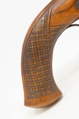 ENGRAVED Antique GORCKE .50 Caliber Long Barreled Pistol PERCUSSION RifledMid-19th Century Germanic Piece with Horn Tipped Stock - 3 of 18