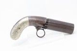 ENGRAVED Antique .32 Caliber RING TRIGGER Underhammer Percussion PEPPERBOX
6-Shot Revolver with GERMAN SILVER GRIPS - 13 of 16