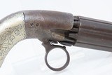ENGRAVED Antique .32 Caliber RING TRIGGER Underhammer Percussion PEPPERBOX
6-Shot Revolver with GERMAN SILVER GRIPS - 15 of 16