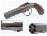 Rare 1850s Antique WILLIAM W. MARSTON 6-Shot .32 Caliber PEPPERBOX Revolver 1850s Era Multi-Shot Self Defense Pistol - 1 of 16