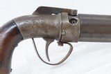 Rare 1850s Antique WILLIAM W. MARSTON 6-Shot .32 Caliber PEPPERBOX Revolver 1850s Era Multi-Shot Self Defense Pistol - 15 of 16