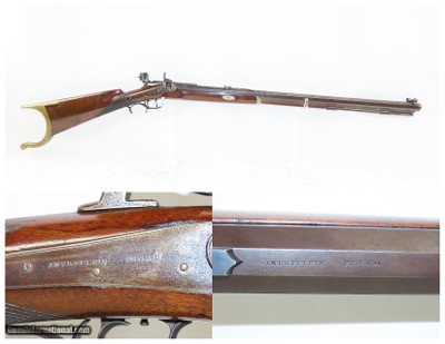 Antique JOHN WURFFLEIN .415 Caliber Percussion TARGET Rifle Schuetzen Phila Philadelphia, Pennsylvania Precision Long Rifle