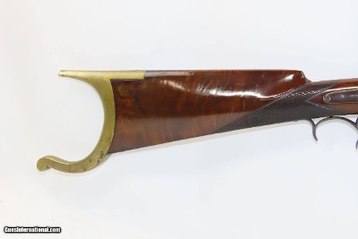 Antique JOHN WURFFLEIN .415 Caliber Percussion TARGET Rifle Schuetzen Phila Philadelphia, Pennsylvania Precision Long Rifle - Image 3 of 18