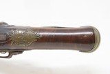 c1700s BRESCIAN ITALIAN Style Antique .50 Cal. FLINT SNAPHAUNCE Belt Pistol ENGRAVED Mid-18th Century SNAPHAUNCE FLINTLOCK Pistol - 6 of 15