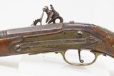 c1700s BRESCIAN ITALIAN Style Antique .50 Cal. FLINT SNAPHAUNCE Belt Pistol ENGRAVED Mid-18th Century SNAPHAUNCE FLINTLOCK Pistol - 14 of 15
