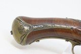 c1700s BRESCIAN ITALIAN Style Antique .50 Cal. FLINT SNAPHAUNCE Belt Pistol ENGRAVED Mid-18th Century SNAPHAUNCE FLINTLOCK Pistol - 2 of 15
