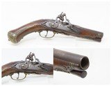 c1700s BRESCIAN ITALIAN Style Antique .50 Cal. FLINT SNAPHAUNCE Belt Pistol ENGRAVED Mid-18th Century SNAPHAUNCE FLINTLOCK Pistol
