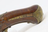 c1700s BRESCIAN ITALIAN Style Antique .50 Cal. FLINT SNAPHAUNCE Belt Pistol ENGRAVED Mid-18th Century SNAPHAUNCE FLINTLOCK Pistol - 13 of 15