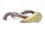 BRACE of FRENCH Antique MARTIAL Pistols Flintlock to Percussion Conversions .60 Caliber Swamped Octagonal Barrels - 2 of 25