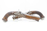 BRACE of FRENCH Antique MARTIAL Pistols Flintlock to Percussion Conversions .60 Caliber Swamped Octagonal Barrels