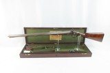 Antique CASED & Engraved MANTON Percussion DOUBLE BARREL SxS HAMMER Shotgun Early to Mid-19th Century European 14 Gauge Side by Side - 2 of 25