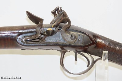 British BARBER of NEWARK Antique SxS Double Barrel 20 Ga. FLINTLOCK Shotgun ENGRAVED and GOLD Banded Side by Side - Image 4 of 21