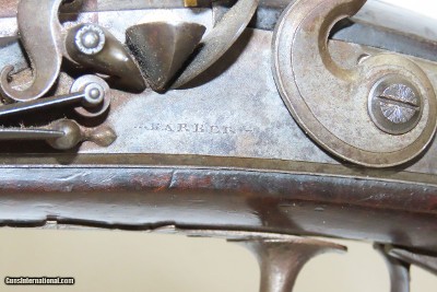 British BARBER of NEWARK Antique SxS Double Barrel 20 Ga. FLINTLOCK Shotgun ENGRAVED and GOLD Banded Side by Side - Image 7 of 21