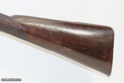 British BARBER of NEWARK Antique SxS Double Barrel 20 Ga. FLINTLOCK Shotgun ENGRAVED and GOLD Banded Side by Side - Image 3 of 21